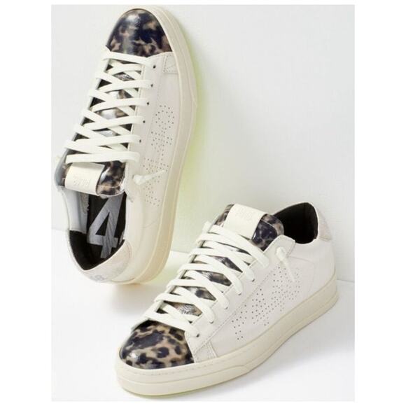 P448 Jack Turtle Sneakers Casual Womens EU37 M US 6.5-7 Leather Faux Fur Lace Up - Picture 1 of 14